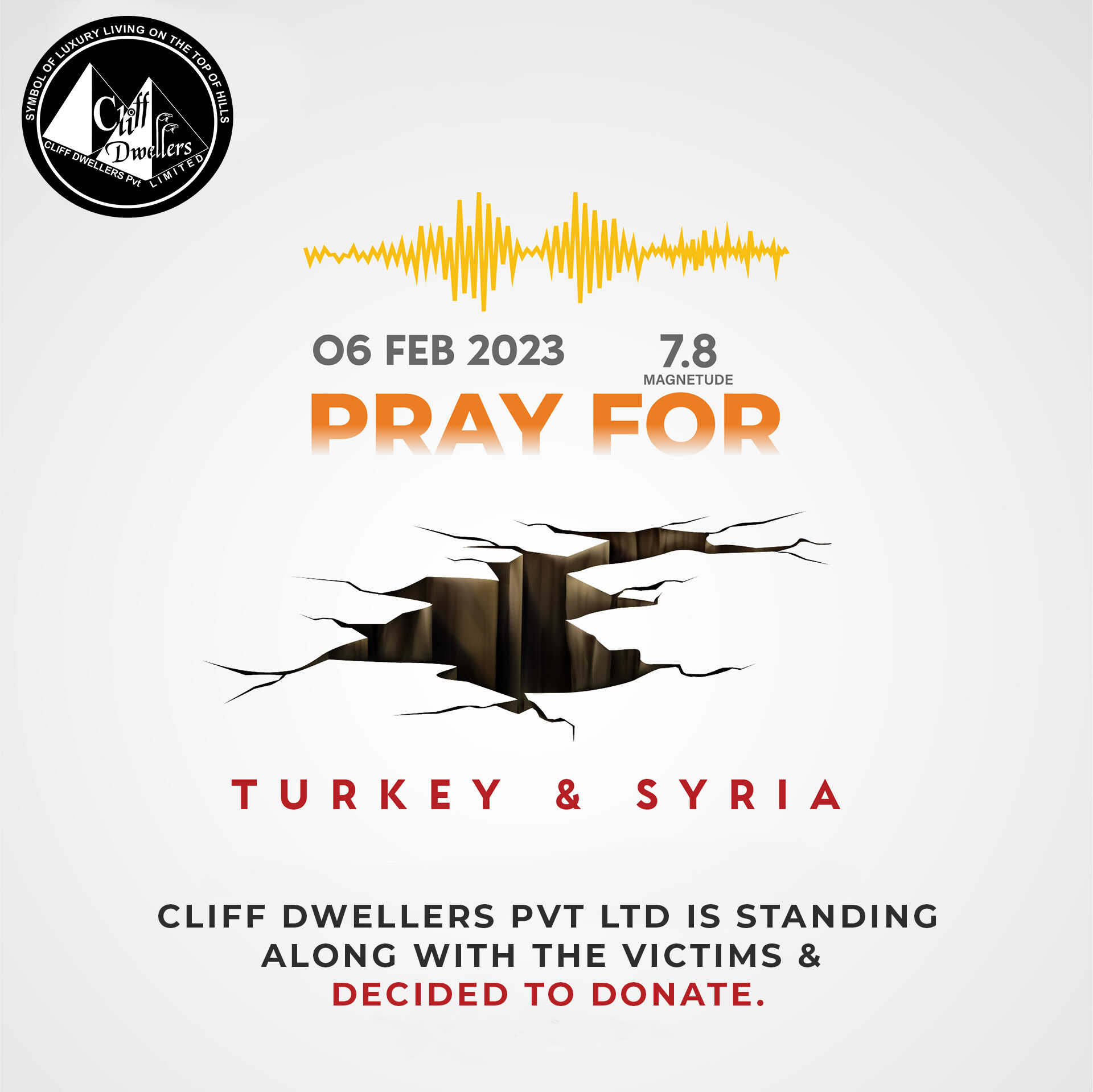 Rebuilding Lives: Cliff Dwellers Pvt Limited Earthquake Support for Turkey and Syria.